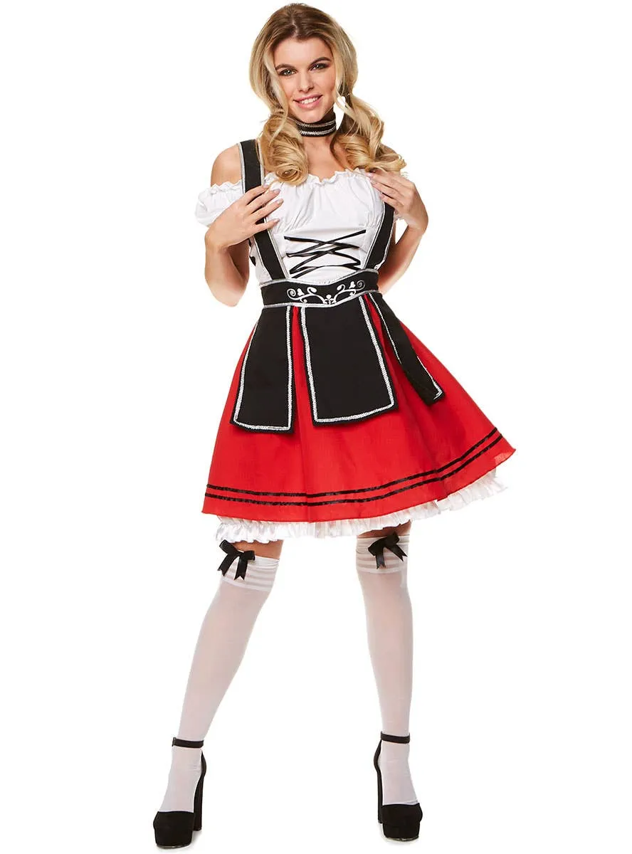 Bavarian Babe Womens Red and Black Oktoberfest Costume