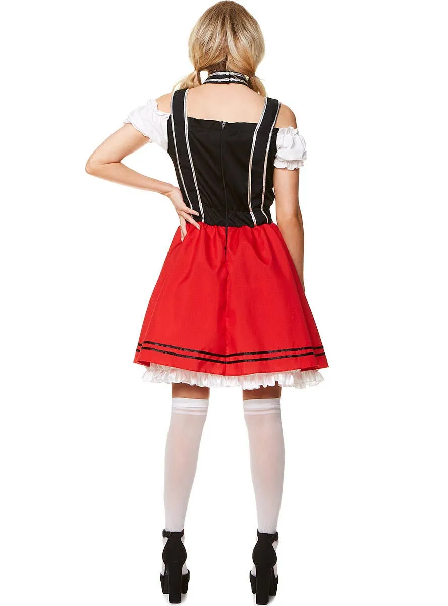 Bavarian Babe Womens Red and Black Oktoberfest Costume