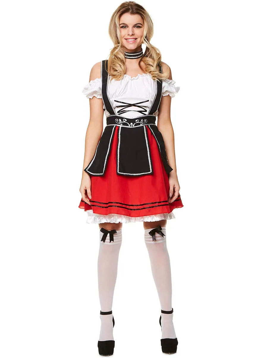 Bavarian Babe Womens Red and Black Oktoberfest Costume