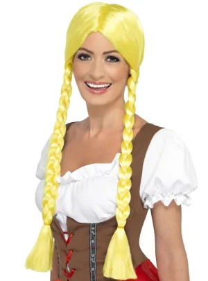 Bavarian Beauty Womens Plaited Yellow Oktoberfest Wig
