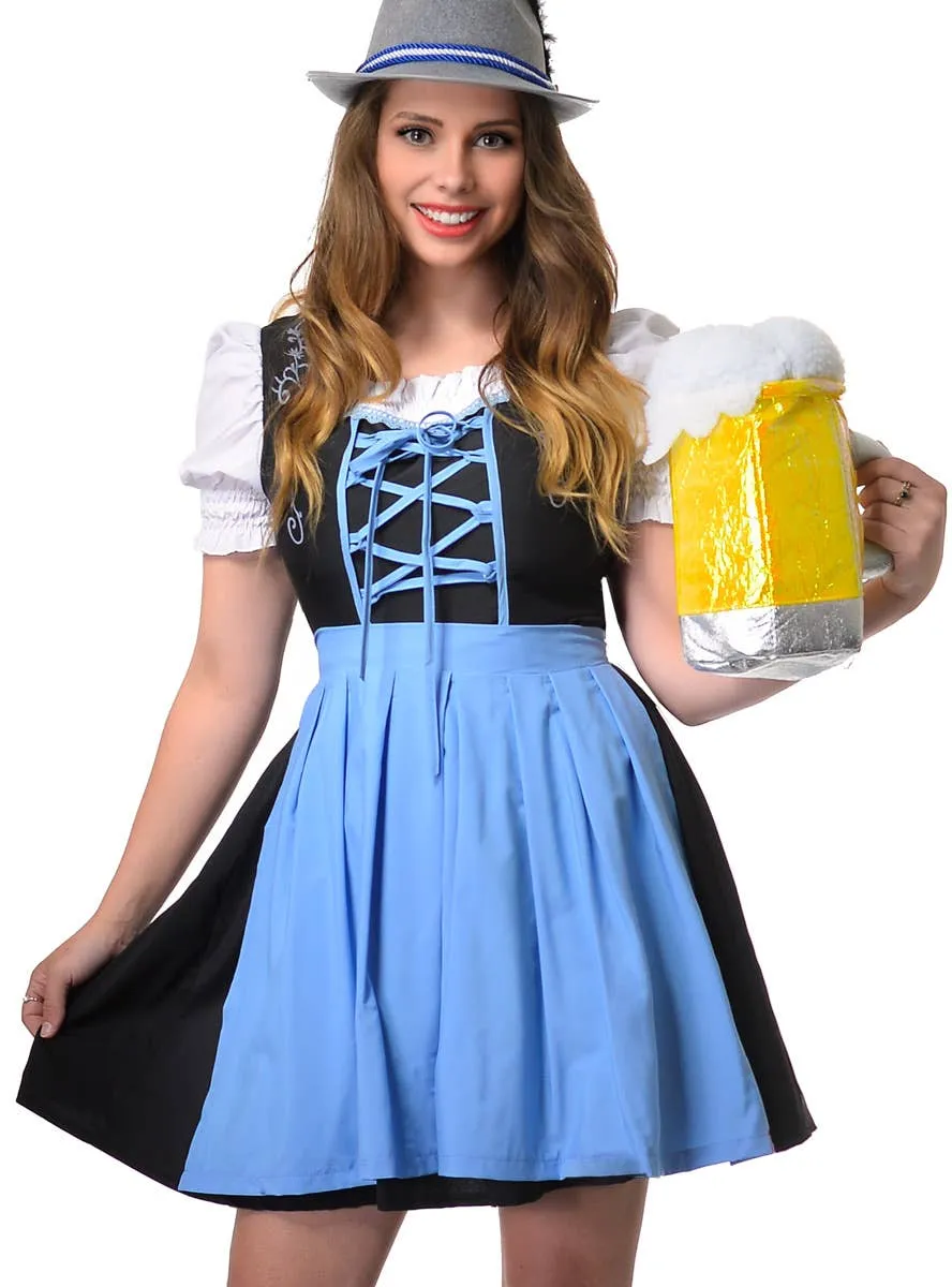 Bavarian Beer Wench Womens Blue Oktoberfest Costume