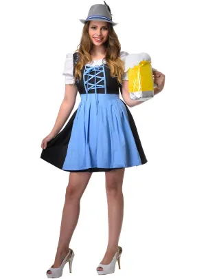 Bavarian Beer Wench Womens Blue Oktoberfest Costume