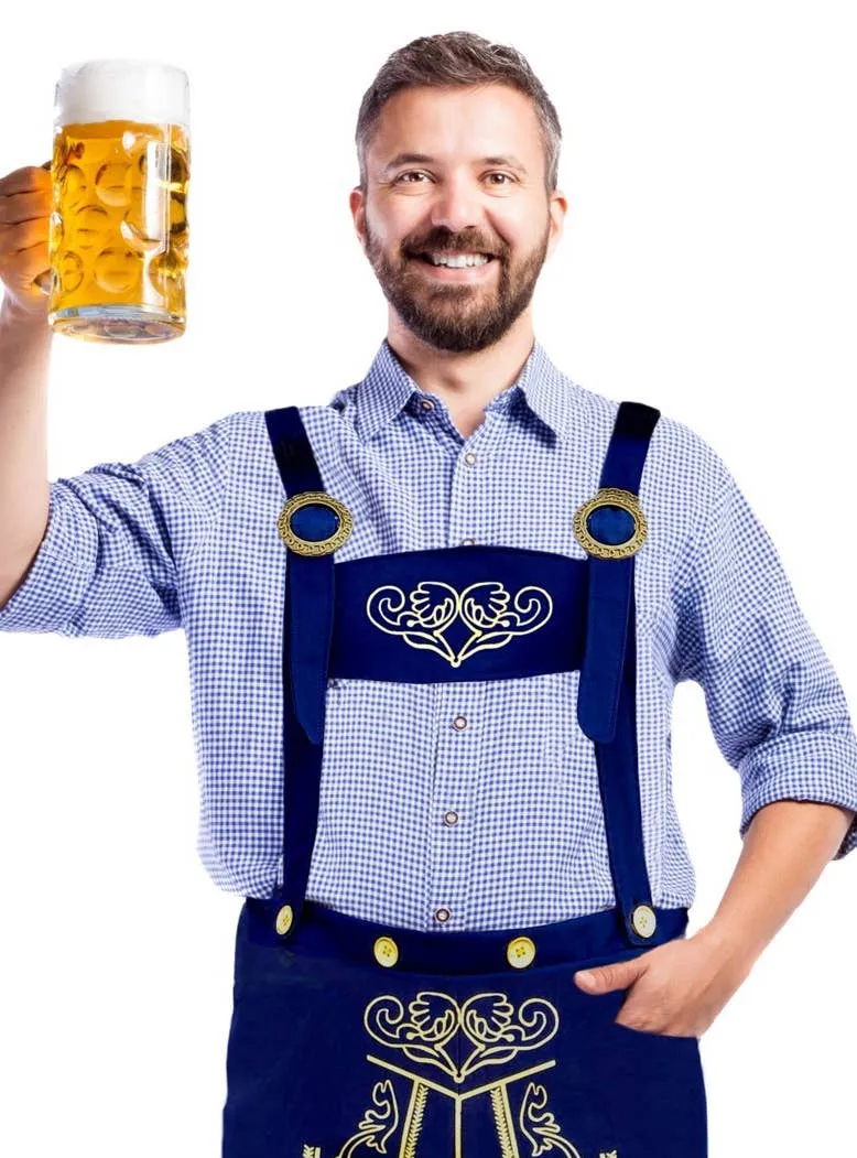 Bavarian Blue Beer Man Mens Oktoberfest Costume
