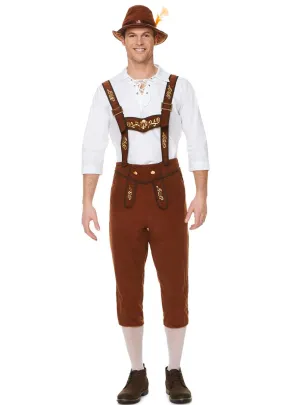 Bavarian Man Brown Lederhosen Mens Costume