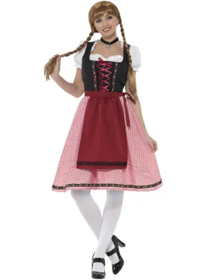 Bavarian Tavern Maid Womens Red Oktoberfest Costume