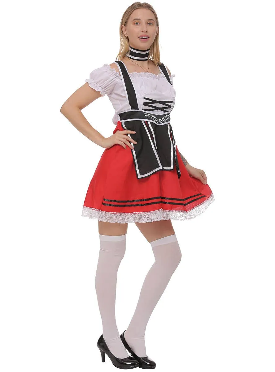 Bavarian Womens Black and Red Oktoberfest Costume