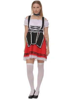 Bavarian Womens Black and Red Oktoberfest Costume