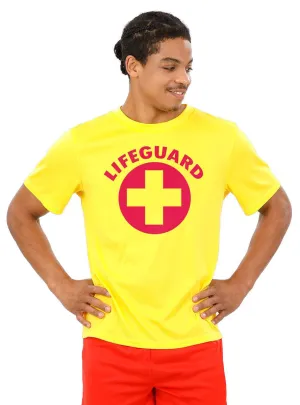 Beach Lifeguard Mens Yellow Costume Top