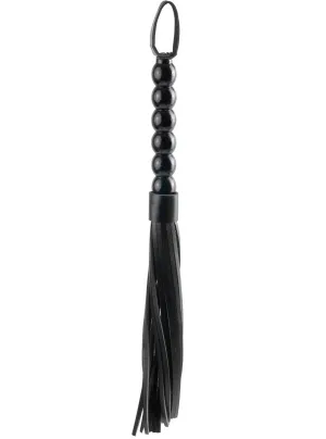 Beaded Black Leather Look Catwoman Costume Whip