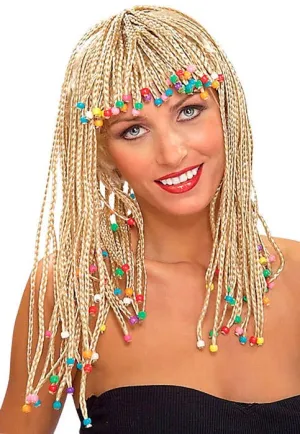 Beaded Blonde Cornrow Wig