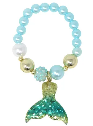 Beaded Blue and Gold Mermaid Girls Costume Bracelet