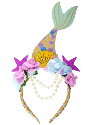 Beaded Glitter Mermaid Headband Costume Accessory