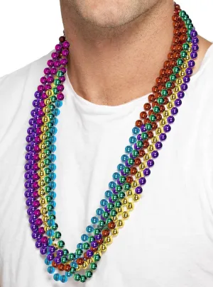 Beaded Metallic Rainbow Costume Necklace Set
