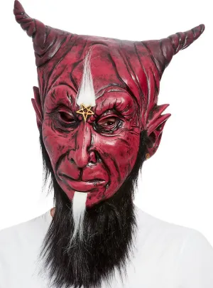 Bearded Red Devil Latex Halloween Mask