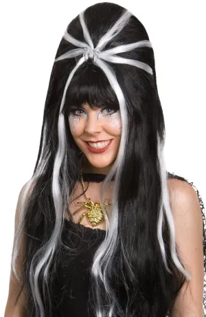 Beehive White and Black Halloween Costume Wig