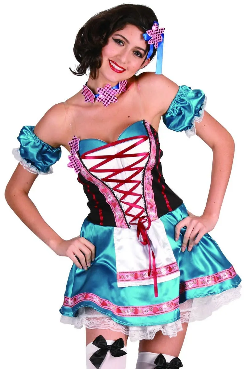 Beer Girl Womens Blue Oktoberfest Costume