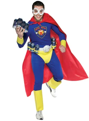 Beer Man Mens Funny Superhero Fancy Dress Costume