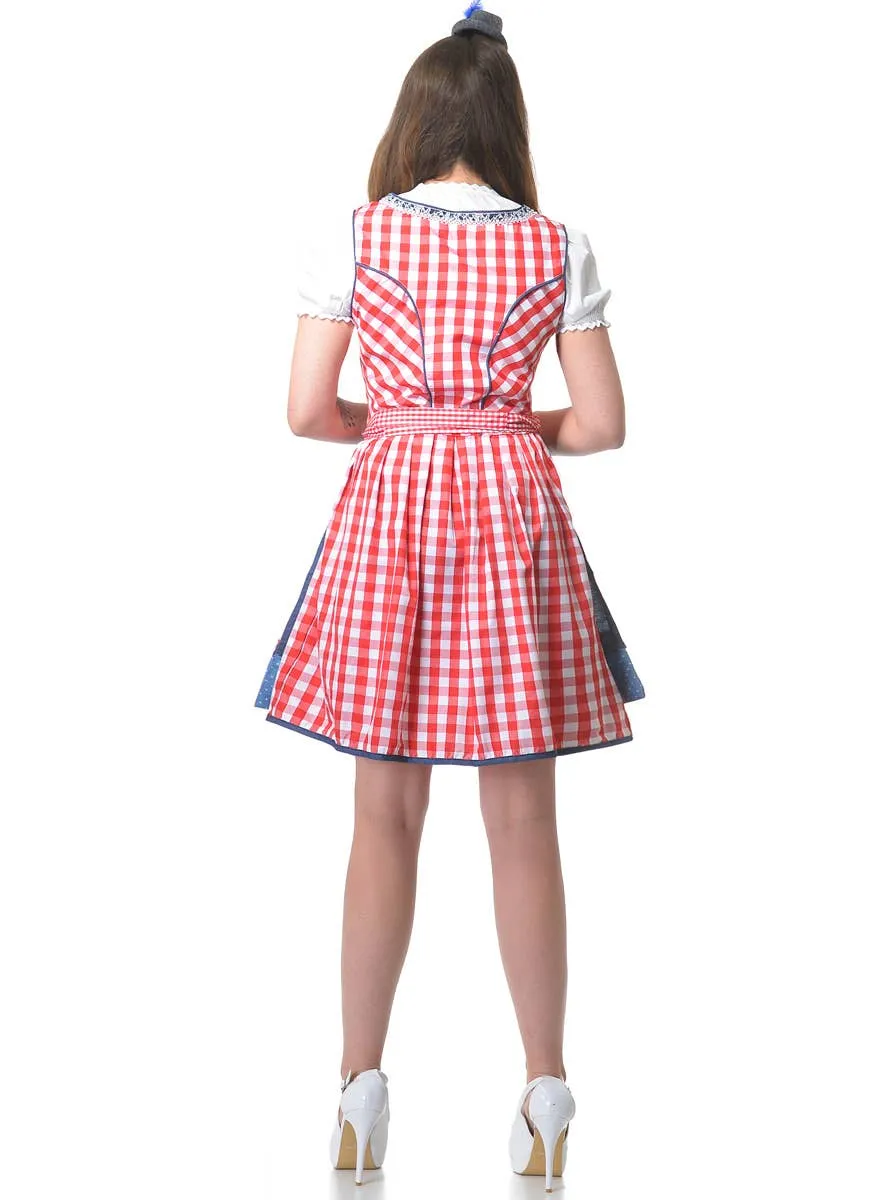 Beer Wench Womens Chequered Oktoberfest Costume