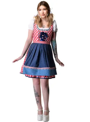 Beer Wench Womens Chequered Oktoberfest Costume