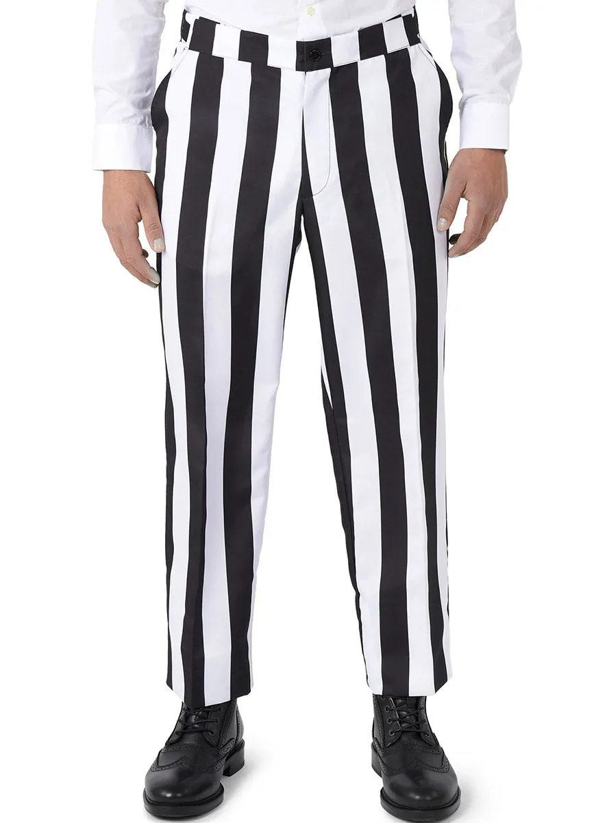 Beetlejuice Deluxe Black and White Striped Costume Suit