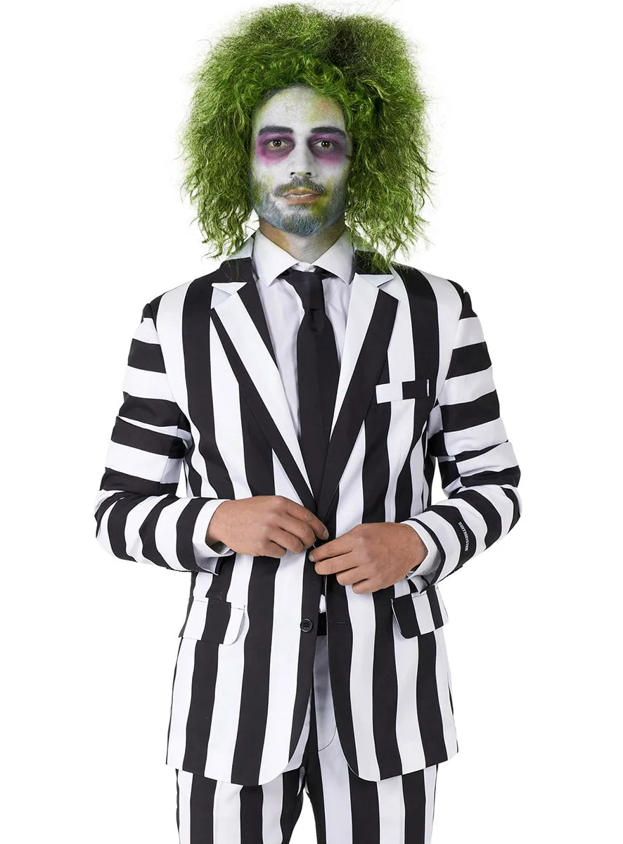 Beetlejuice Deluxe Black and White Striped Costume Suit