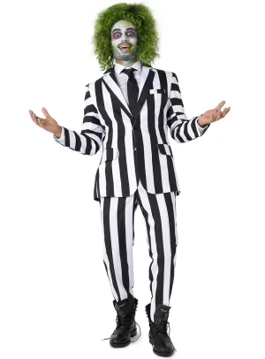 Beetlejuice Deluxe Black and White Striped Costume Suit
