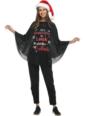 Beginning To Look Alot Like Cocktails Christmas Poncho