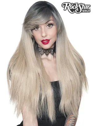 Bella Deluxe Long Blonde Fashion Wig with Dark Roots
