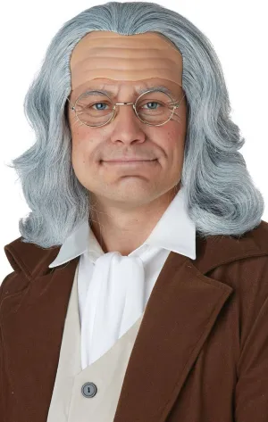Benjamin Franklin Balding Grey Mens Costume Wig