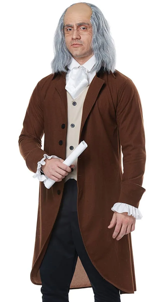 Benjamin Franklin Mens Colonial Dress Up Costume