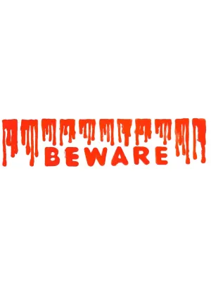 Beware Blood Drip Halloween Window Cling Decoration