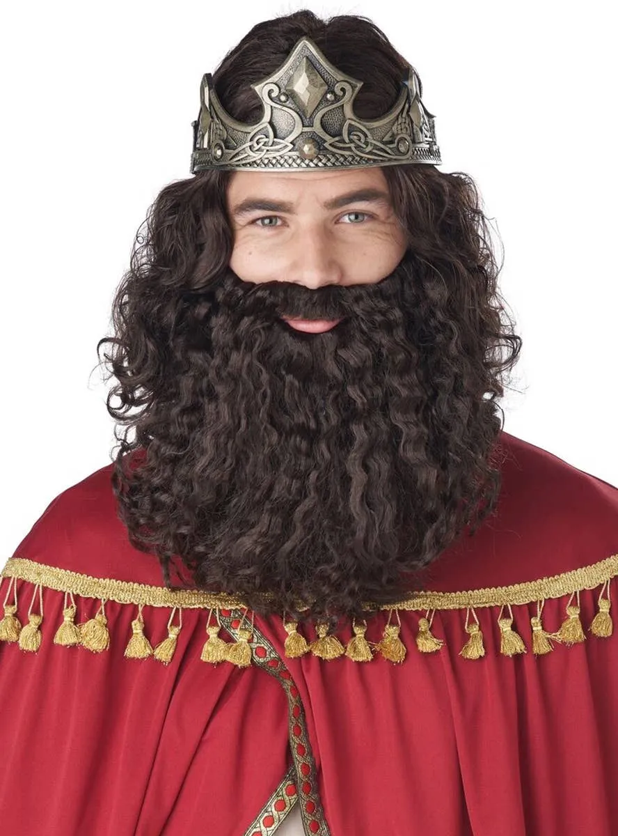 Biblical Mens Brown Costume Wig and Beard Set