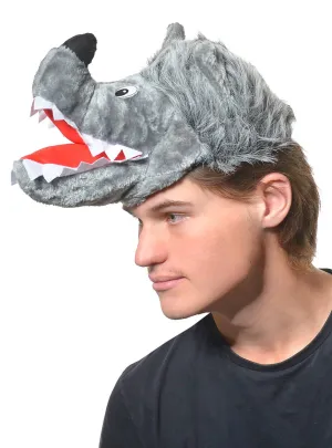 Big Bad Wolf Grey Plush Novelty Animal Hat