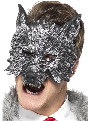 Big Bad Wolf Mens Grey Halloween Costume Mask