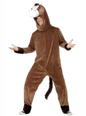 Big Brown Horse Mens Animal Onesie Costume