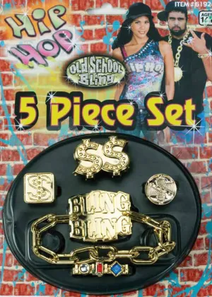 Big Daddy Pimp 5 Piece Costume Jewellery Set