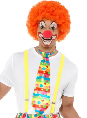 Big Top Clown Rainbow Polka Dot Costume Tie