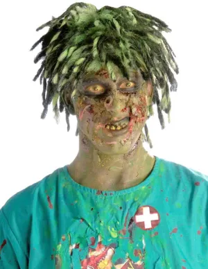 Biohazard Contaminated Zombie Mens Green Costume Wig