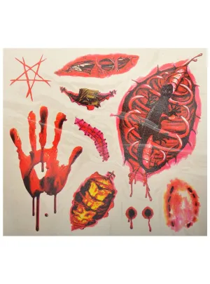Bites and Open Wounds Halloween Temporary Tattoos
