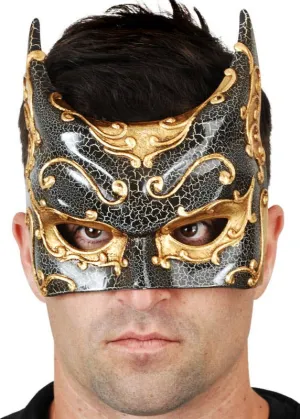 Black and Gold Mens Batman Masquerade Mask