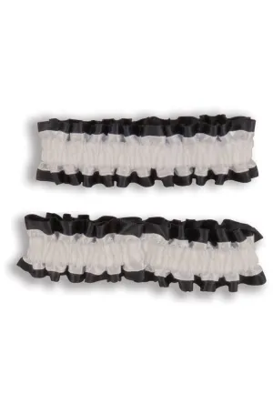 Black and White Arm Band or Garters Costume Accessory