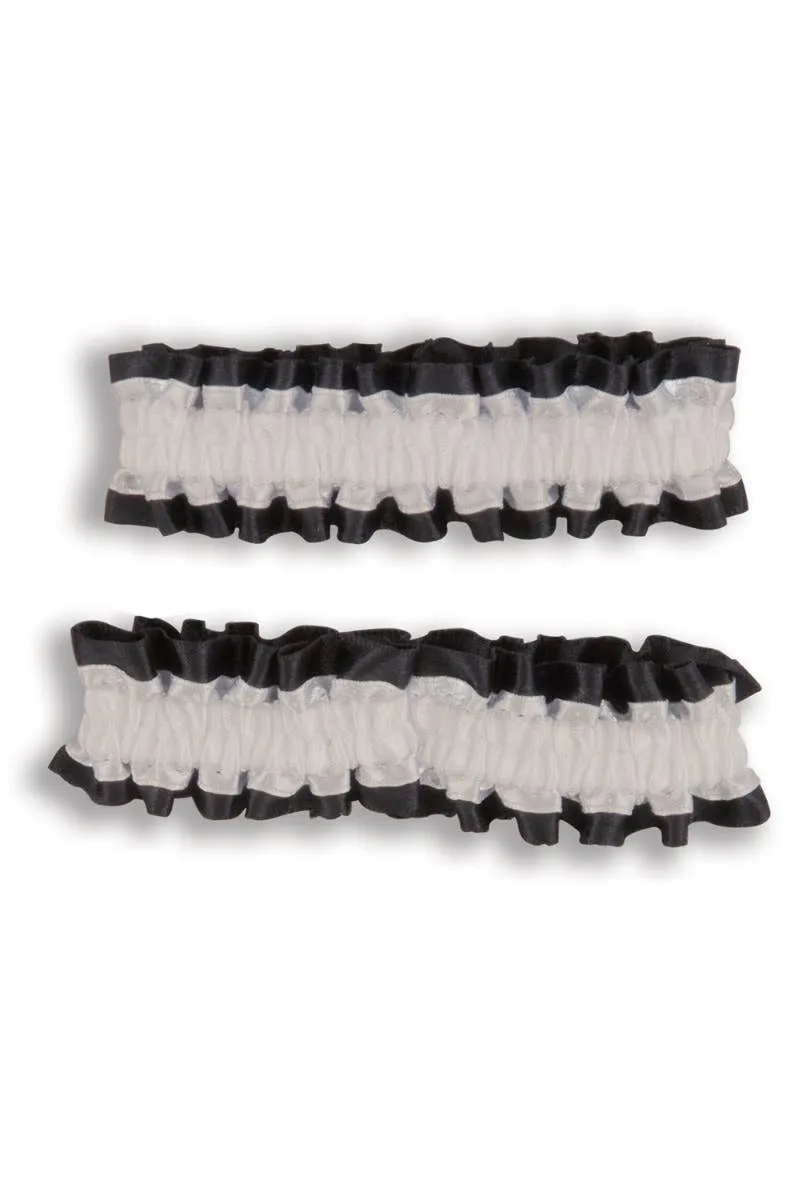 Black and White Arm Band or Garters Costume Accessory