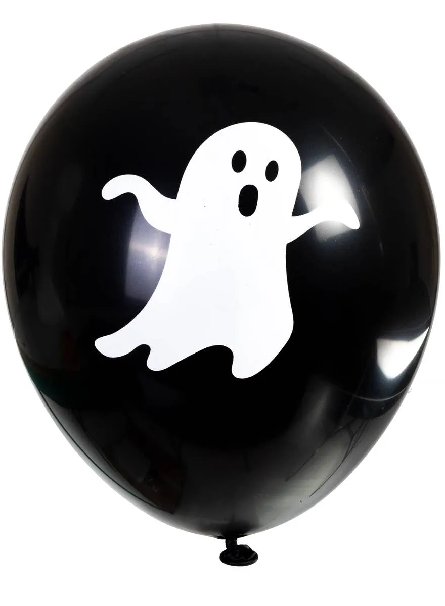 Black and White Ghost Print 8 Pack 30cm Latex Balloons