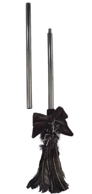 Black Feather Halloween Witches Broom
