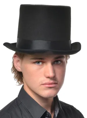 Black Felt Mens Deluxe Gentleman's Tall Top Hat
