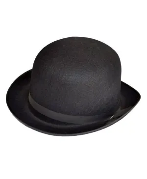 Black Feltex Bowler Costume Hat