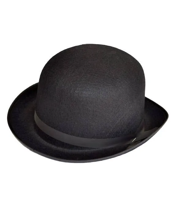 Black Feltex Bowler Costume Hat
