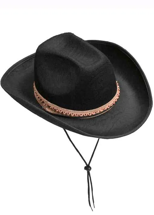 Black Feltex Wild West Cowboy Hat