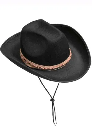 Black Feltex Wild West Cowboy Hat