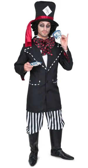 Black Hatter Mens Halloween Fancy Dress Costume
